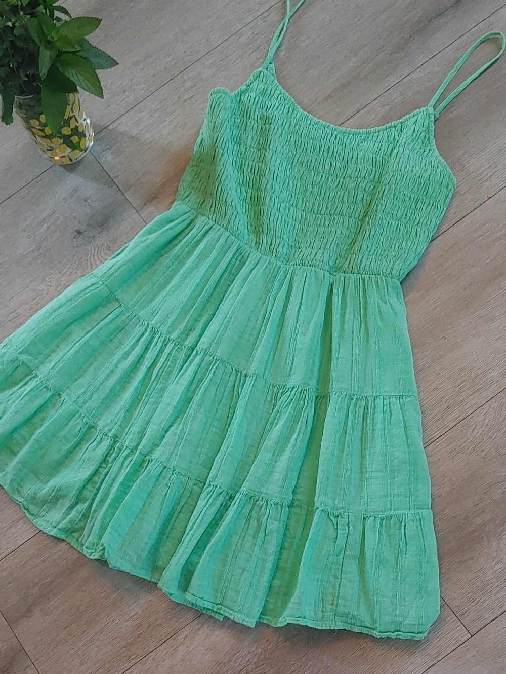 American Eagle Outfitters Womens Mint Green Tiered l Medium